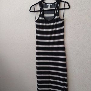 Black and white striped maxi dress